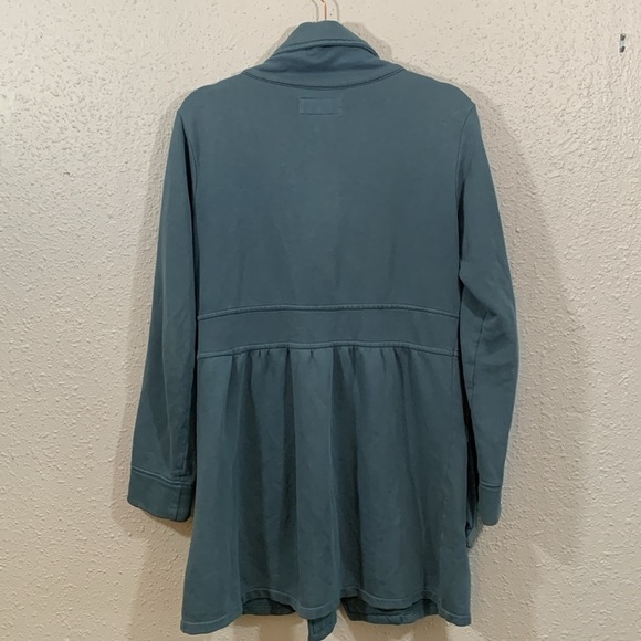 Prana Teal Blu/Green 100% cotton French Terry Long Sleeve Jacket size S - Picture 6 of 11